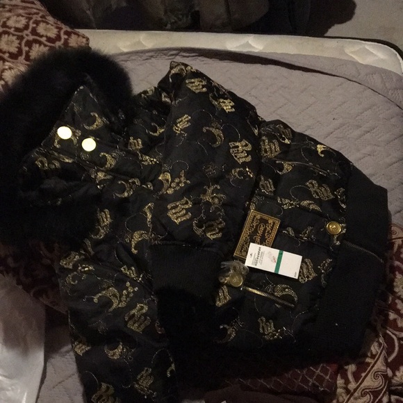 One black jacket w/all gold RW sown on all over the outside in gold cursive - Picture 6 of 6